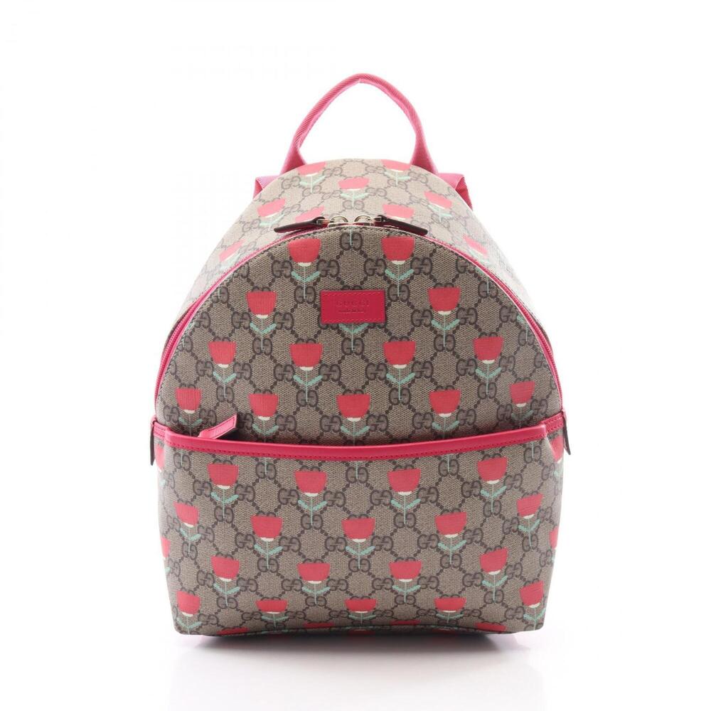 Gucci Children's GG Supreme Kim Seung-yeon Flower Print Backpack/Handbag, Coa...